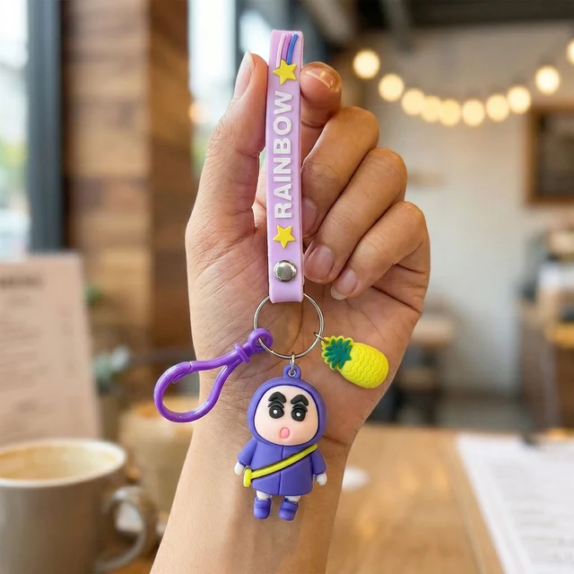 Cute Cartoon Doll Keychain – Vibrant & Lightweight Accessory