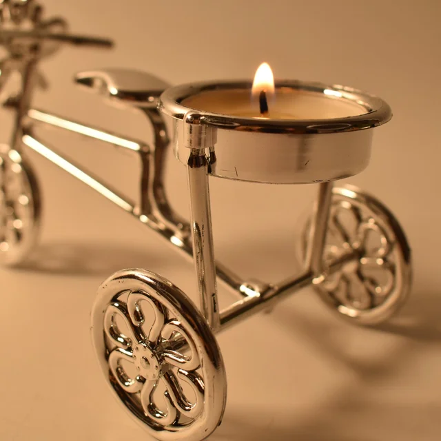 Cycle Tealight Holder – Festive Decorative Candle Stand for Diwali