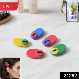Decorative Hair Clip Set – 4-Piece Text Accent Styling