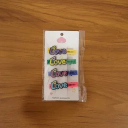 Decorative Hair Clip Set – Stylish Text Design, Pack of 4