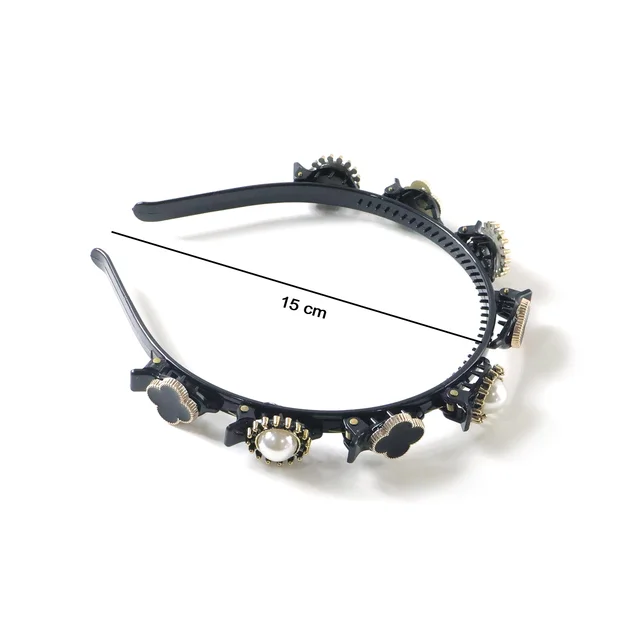 Decorative Headband – Elegant Pearl & Floral Design for Women