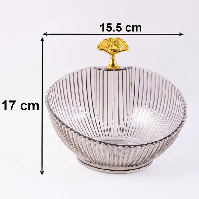 Decorative Plastic Fruit Bowl – Elegant Gold Accent for Dining