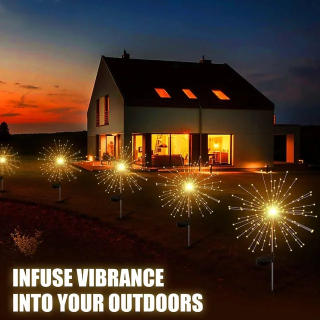 Decorative Solar Firework LED Garden Lights – Waterproof Outdoor Sparkler