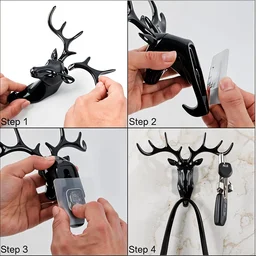 Deer Head Wall Hook – Self-Adhesive & Decorative | Styleva