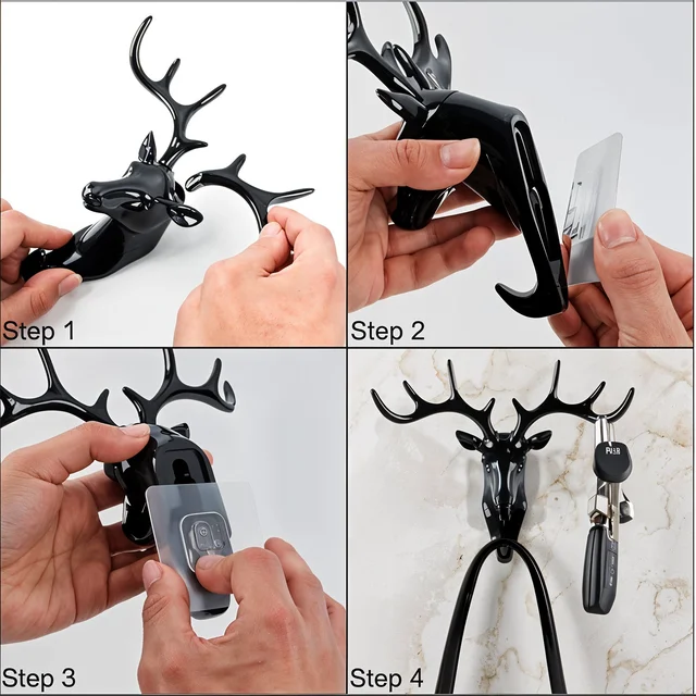 Deer Head Wall Hook – Self-Adhesive & Decorative | Styleva