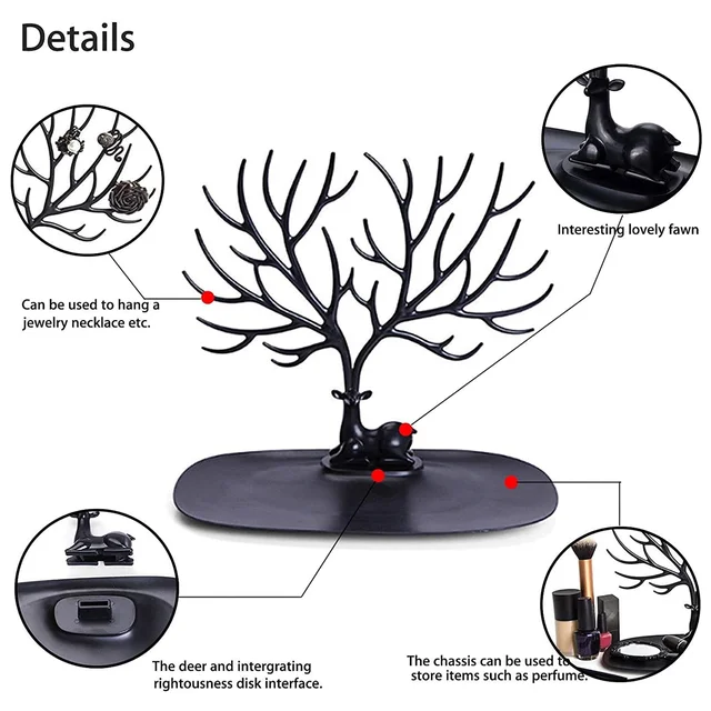 Deer Shaped Jewellery Holder – Elegant Antler Tree Organizer