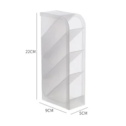 Desk Organizer – 4 Compartments in Clear Plastic for Office Supplies