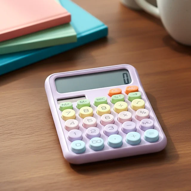 Desktop Calculator – Large Display & Soft Multicolor Keys