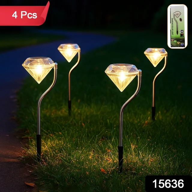 Diamond Solar Garden Lights – Elegant Waterproof LED (4-Pack)
