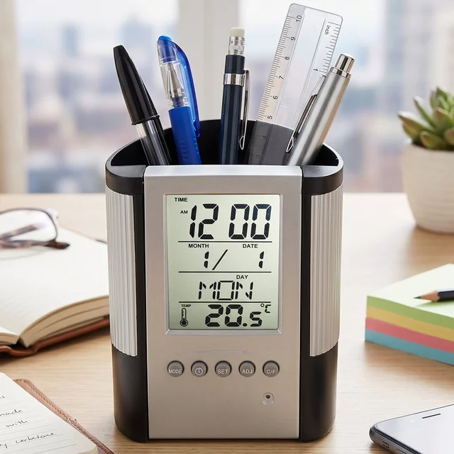Digital Calendar Desk Clock – Time, Date, Temperature Display