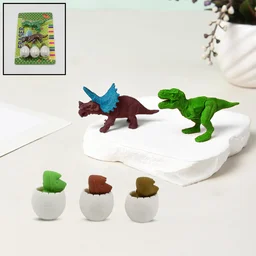 Dinosaur Puzzle Erasers – 5-Pc Kids Fun Stationery Set | Brain Horizon