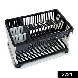 Dish Drying Rack – Water Storing Tray & Utensil Organizer | CookAura