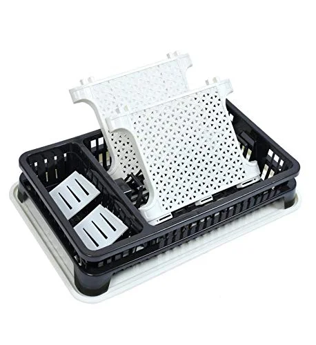 Dish Drying Rack – Water Storing Tray & Utensil Organizer | CookAura