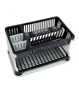 Dish Drying Rack – Water Storing Tray & Utensil Organizer | CookAura