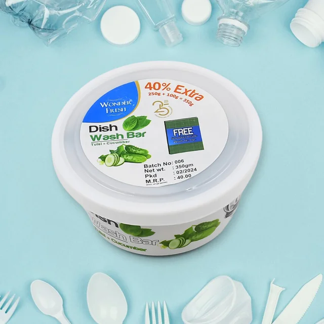 Dishwash Bar – Fresh Mix Flavor with Scrubber | Wonder Fresh