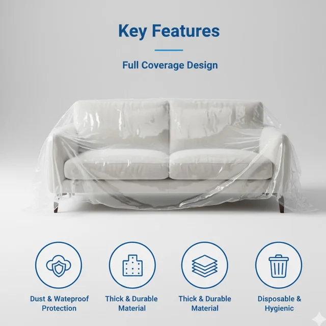 Disposable Furniture Cover – Thick Plastic Dust Proof | Styleva