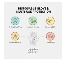 Disposable Gloves – Large Clear Plastic, 100 Pcs | Grow Wear
