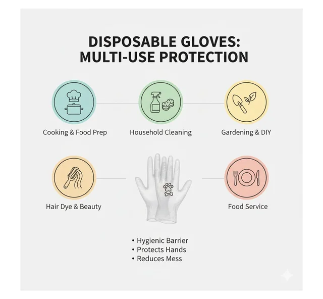 Disposable Gloves – Large Clear Plastic, 100 Pcs | Grow Wear