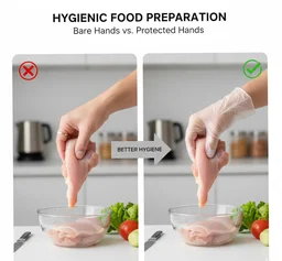 Disposable Gloves – Large Clear Plastic, 100 Pcs | Grow Wear