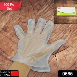 Disposable Gloves – Large Clear Plastic, 100 Pcs | Grow Wear