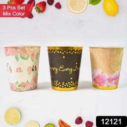 Disposable Paper Cups – Mixed Colour 3 Pcs Set | hydrozilla
