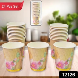 Disposable Paper Cups – Mixed Design 24 Pcs | Papezo