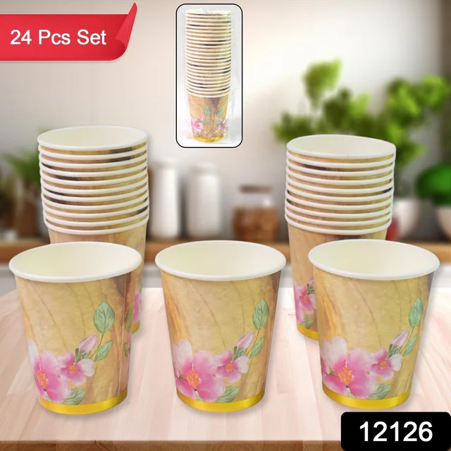 Disposable Paper Cups – Mixed Design 24 Pcs | Papezo