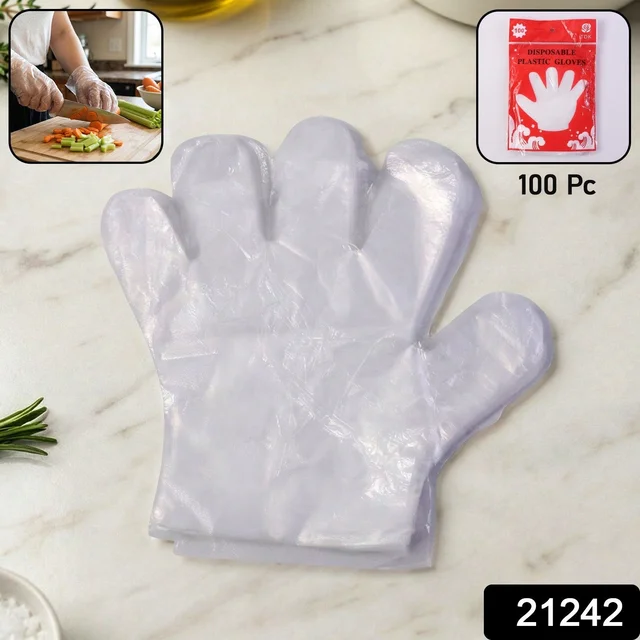 Disposable Plastic Gloves – 100 Pack for Food Safety & Cleaning