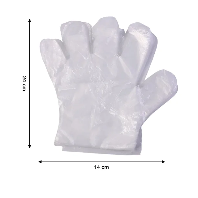 Disposable Plastic Gloves – 100 Pack for Food Safety & Cleaning