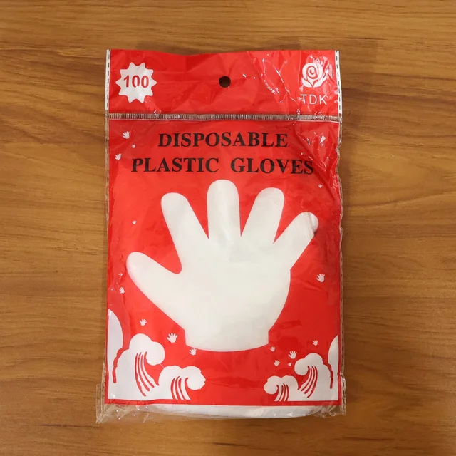 Disposable Plastic Gloves – 100 Pack for Food Safety & Cleaning