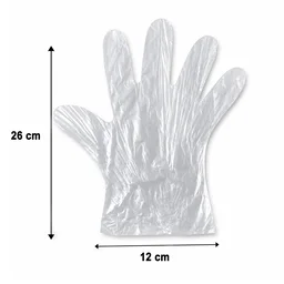Disposable Plastic Gloves – 100 Pc, Clear, Food & Cleaning Use