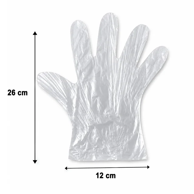 Disposable Plastic Gloves – 100 Pc, Clear, Food & Cleaning Use