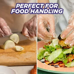 Disposable Plastic Gloves – 100 Pc Large for Food & Cleaning