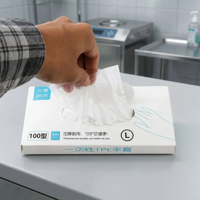 Disposable Plastic Gloves – 100 Pc Large for Food & Cleaning