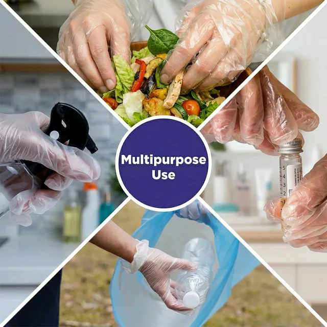 Disposable Plastic Gloves – Food-safe 100-piece pack for hygiene