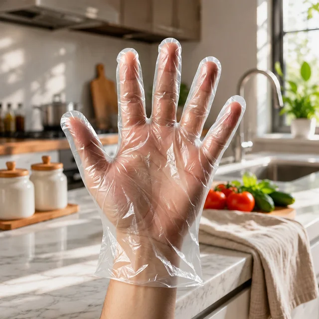 Disposable Plastic Gloves – Hygienic & Convenient for Food & Cleaning