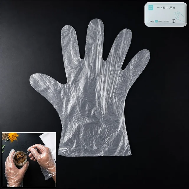 Disposable Plastic Gloves – Pack of 100 for Kitchen & Food Handling
