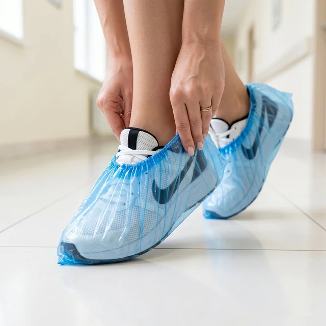 Disposable Plastic Shoe Cover Set – Waterproof & Dustproof Protection