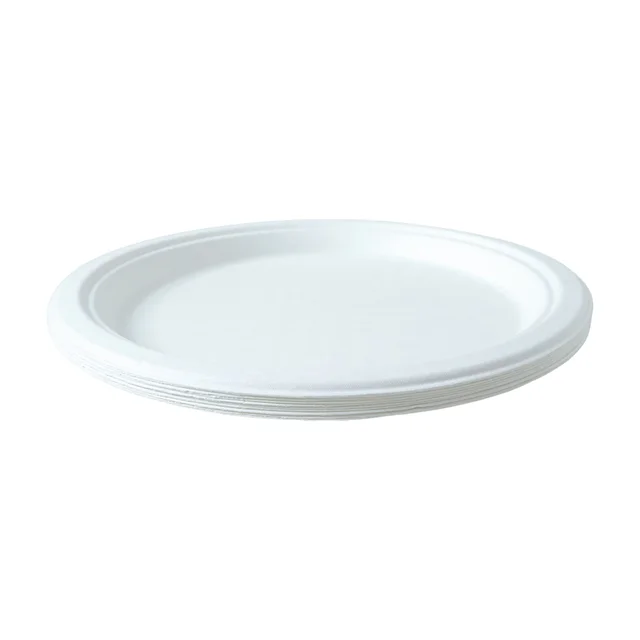 Disposable Round Food Serving Plate – 10 Pc Lightweight Set