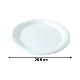 Disposable Round Food Serving Plate – 10 Pc Lightweight Set
