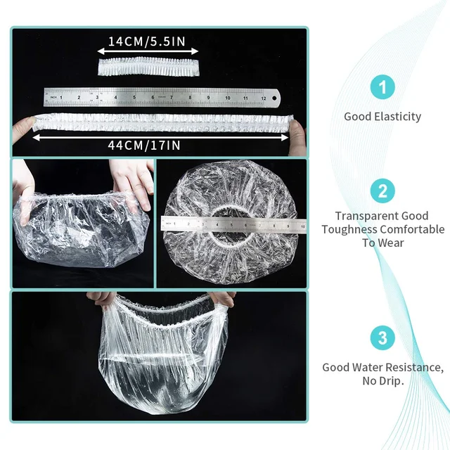 Disposable Shower Caps – Large Waterproof 12-Pack | VelvaBloom