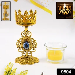 Diwali Candle Holder – Smokeless Glass Tea Light with Plastic Stand
