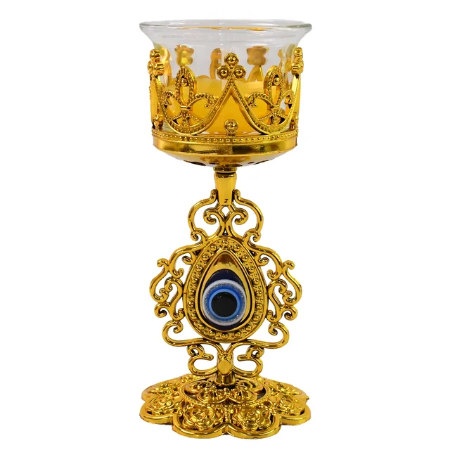 Diwali Candle Holder – Smokeless Glass Tea Light with Plastic Stand