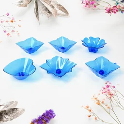 Diwali Diya Set – Multicolor Plastic Candle Holders (12 Pcs) | Indo Glow