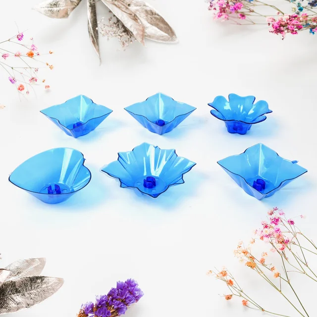 Diwali Diya Set – Multicolor Plastic Candle Holders (12 Pcs) | Indo Glow