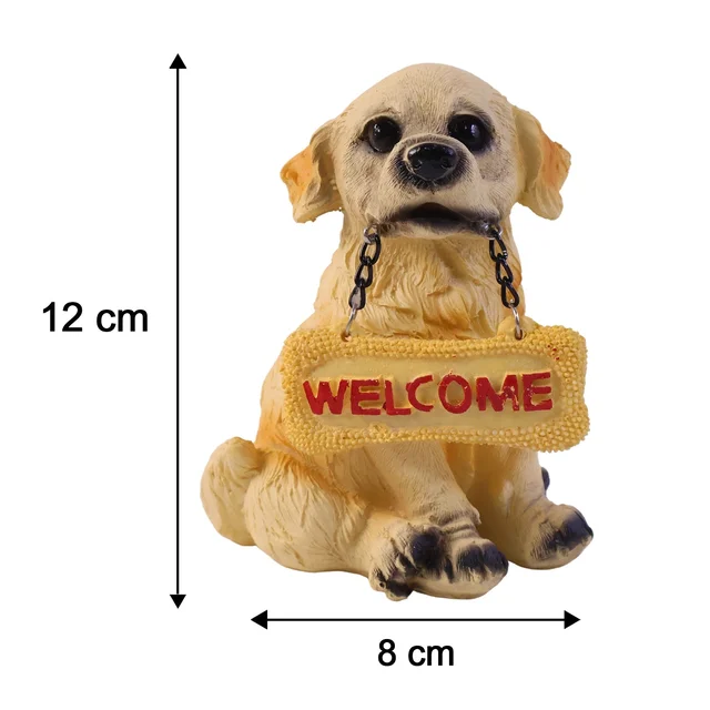 Dog Welcome Figurine – Charmingly Hand-Painted Home Decor