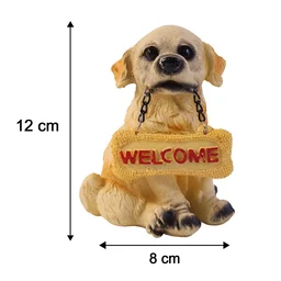 Dog Welcome Figurine – Charmingly Hand-Painted Home Decor