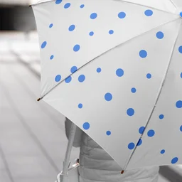 Dot Printed Umbrella Automatic Windproof for Monsoon