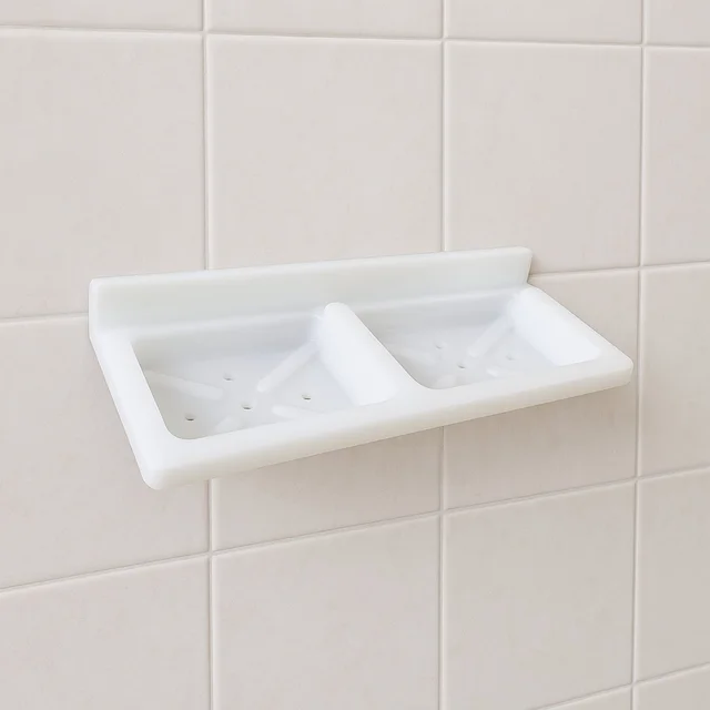 Double Compartment Wall Mounted Soap & Sponge Holder – Space Saver