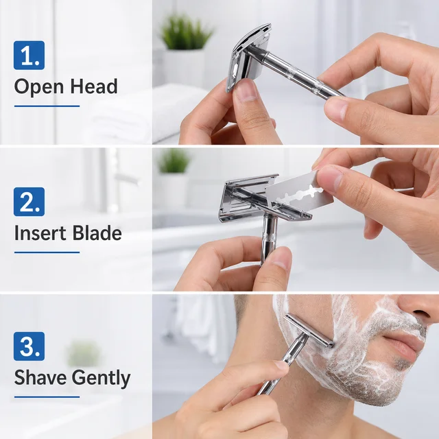 Double Edge Safety Razor – Reusable Stainless Steel for Gentle Shaves